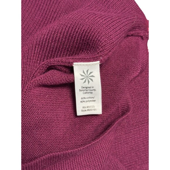 Athleta Size XXS Womens Embroidered Quarter-Zip Pullover Cotton/Polyester Burgun - Picture 8 of 9